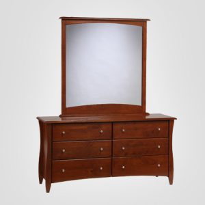 Night & Day Clove 6 Drawer Dresser (Cherry) & Mirror