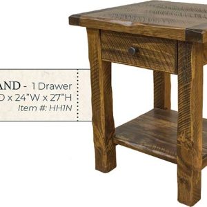 Hand Hewn 1 Drawer Nightstand - by Miller's Rustic Furniture