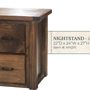 Hand Hewn 2 Drawer Nightstand - by Miller's Rustic Furniture