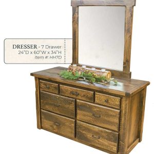 Hand Hewn 7 Drawer Dresser - by Miller's Rustic Furniture