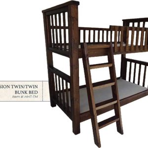 Hand Hewn Mission Bunk - by Miller's Rustic Furniture