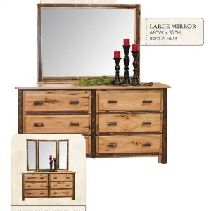 Hickory 6 Drawer Dresser- by Miller's Rustic Furniture