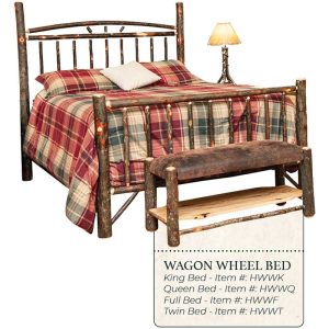 Hickory Wagon Wheel Bed - by Miller's Rustic Furniture
