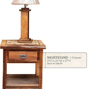 Reclaimed Barnwood 1 Drawer Nightstand - by Miller's Rustic Furniture