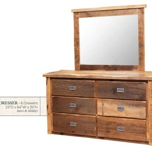 Reclaimed Barnwood 6 Drawer Dresser - by Miller's Rustic Furniture