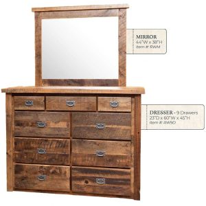 Reclaimed Barnwood 9 Drawer Dresser - by Miller's Rustic Furniture