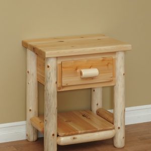 Great Lakes Cedar One Drawer Nightstand - by Countryside Rustic Log Furniture