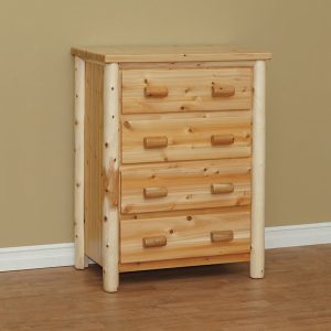 Great Lakes Cedar Four Drawer Chest - by Countryside Rustic Log Furniture