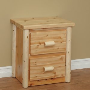 Great Lakes Cedar Two Drawer Nightstand - by Countryside Rustic Log Furniture