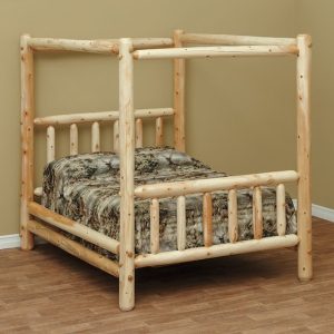 Great Lakes Cedar Canopy Bed- by Countryside Rustic Log Furniture