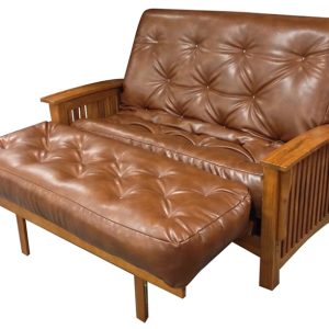 Loveseat Manhattan Futon Frame - Cherry Oak Finish - by Gold Bond