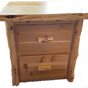 Appalachian Cedar Two Drawer Nightstand - by Countryside Rustic Log Furniture